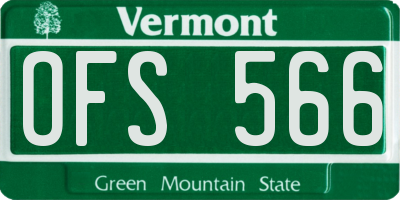 VT license plate OFS566