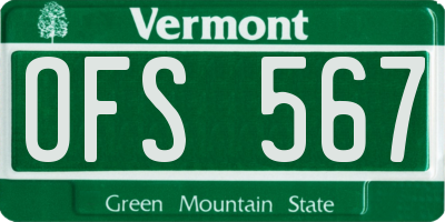 VT license plate OFS567