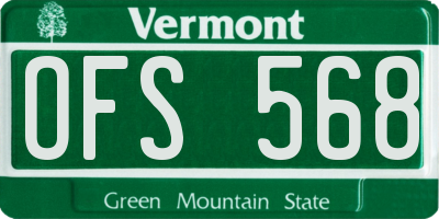 VT license plate OFS568