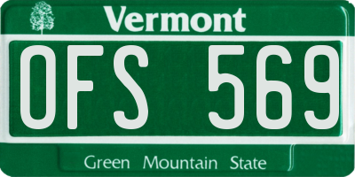 VT license plate OFS569