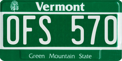 VT license plate OFS570