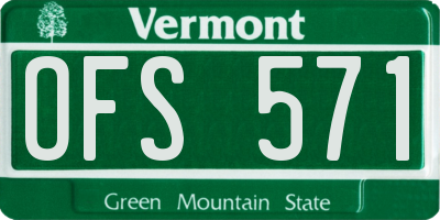 VT license plate OFS571