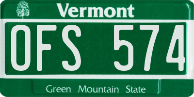 VT license plate OFS574