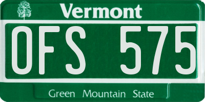 VT license plate OFS575