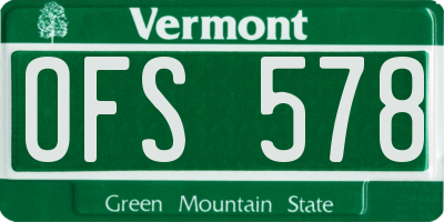 VT license plate OFS578