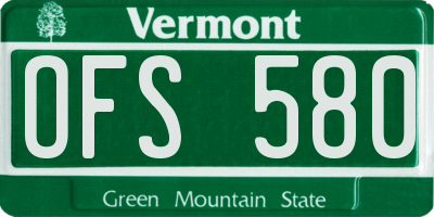 VT license plate OFS580