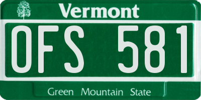 VT license plate OFS581