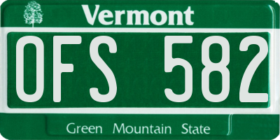 VT license plate OFS582