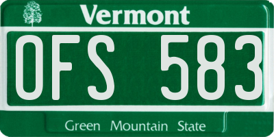 VT license plate OFS583