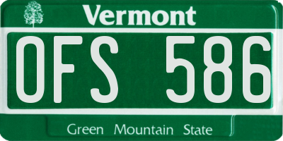 VT license plate OFS586