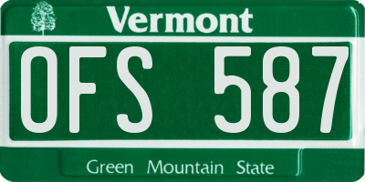 VT license plate OFS587