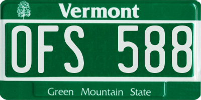 VT license plate OFS588