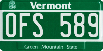 VT license plate OFS589