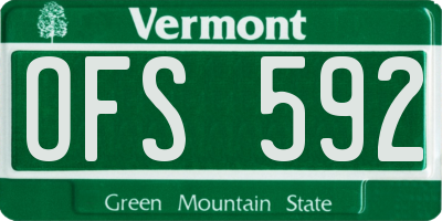 VT license plate OFS592