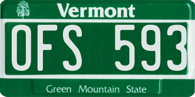 VT license plate OFS593