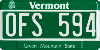 VT license plate OFS594