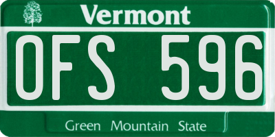 VT license plate OFS596