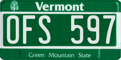 VT license plate OFS597