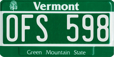 VT license plate OFS598