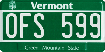 VT license plate OFS599