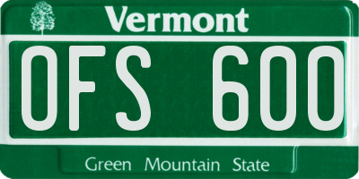 VT license plate OFS600