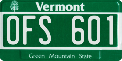 VT license plate OFS601