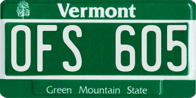 VT license plate OFS605