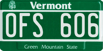 VT license plate OFS606