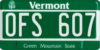 VT license plate OFS607
