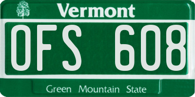 VT license plate OFS608