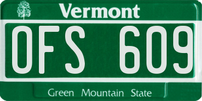 VT license plate OFS609
