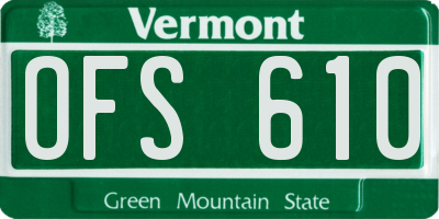 VT license plate OFS610
