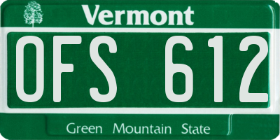 VT license plate OFS612