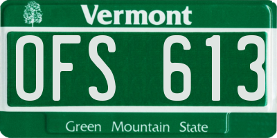 VT license plate OFS613
