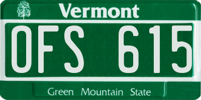 VT license plate OFS615