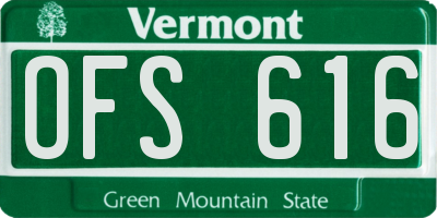 VT license plate OFS616