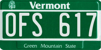 VT license plate OFS617