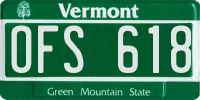 VT license plate OFS618