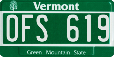 VT license plate OFS619