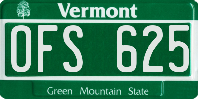 VT license plate OFS625