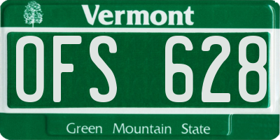 VT license plate OFS628