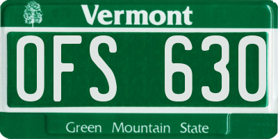 VT license plate OFS630