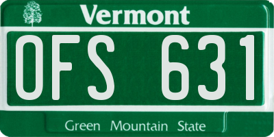VT license plate OFS631