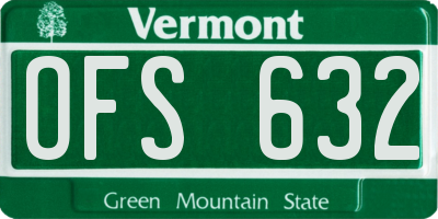 VT license plate OFS632