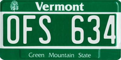 VT license plate OFS634