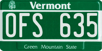 VT license plate OFS635