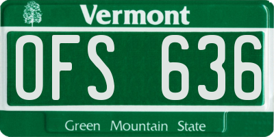 VT license plate OFS636