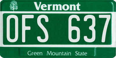VT license plate OFS637