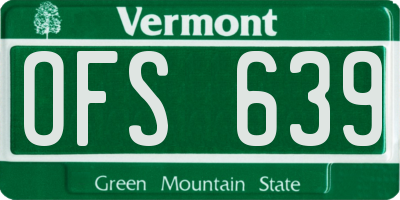 VT license plate OFS639