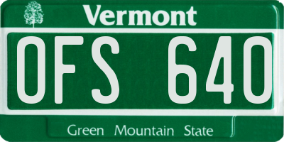 VT license plate OFS640